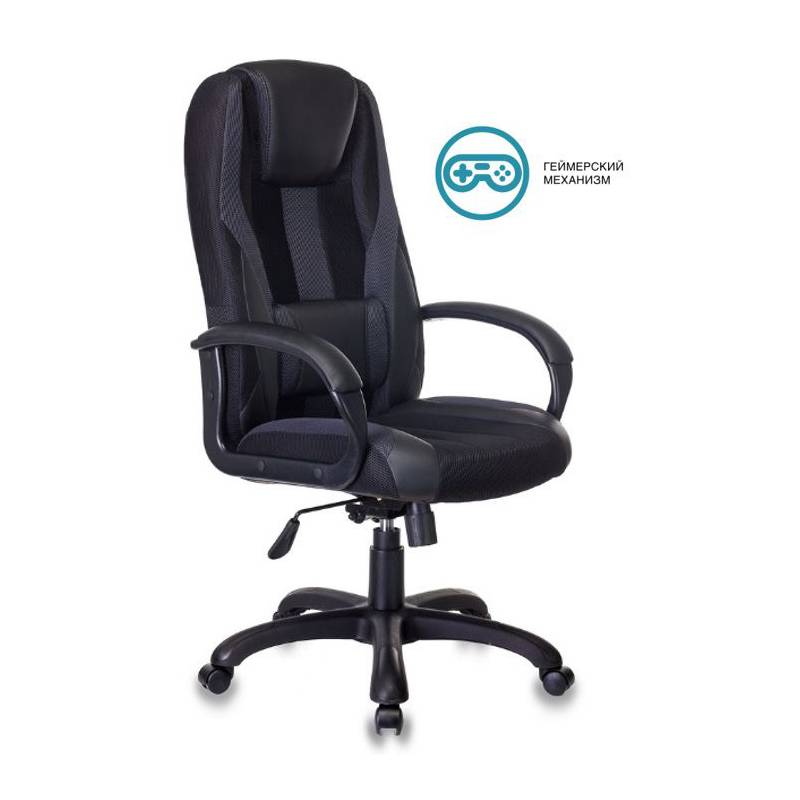 Кресло игровое геймерское Бюрократ VIKING-9/BLACK черный искусст.кожа/ткань главное фото