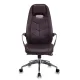 Кресло руководителя Бюрократ _ZEN/BROWN коричневый кожа крестовина алюминий. Фото товара с разных ракурсов.