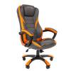 Игровое кресло Chairman Драйв 22 Россия экопремиум серый/оранжевый