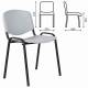 Стул STAFF "Iso Plast CF-009", черный каркас, пластик серый. Фото товара с разных ракурсов.